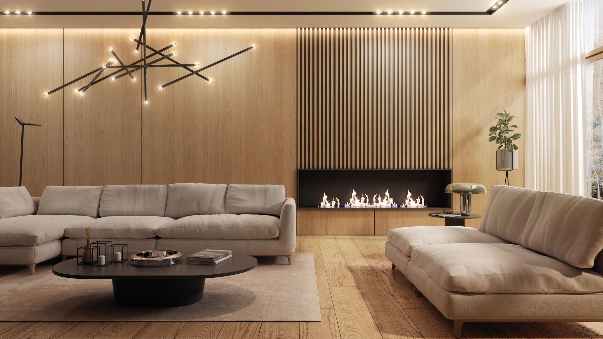 Living room designed in a modern minimalist style.