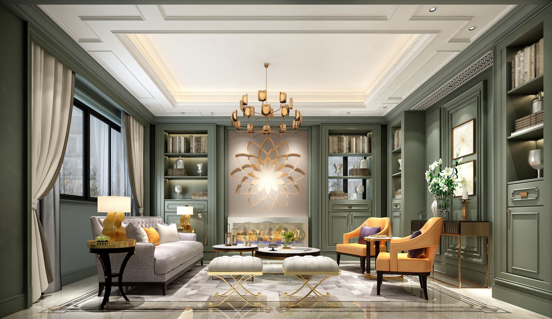 3d render of modern living room interior.