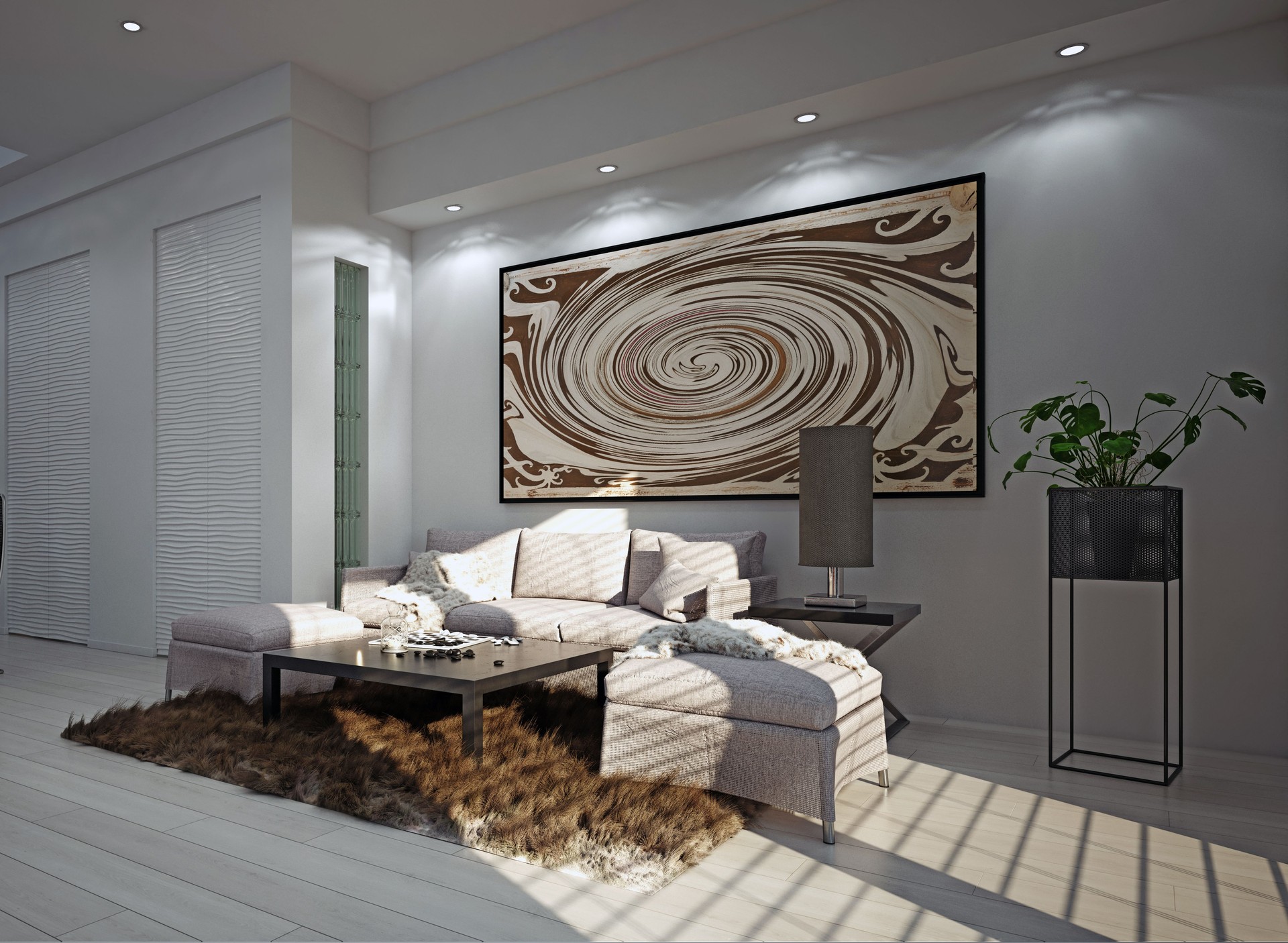 Modern living room design.